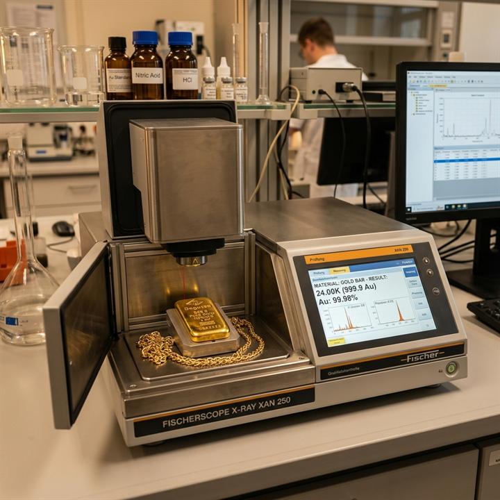 German XRF non destructive gold purity testing